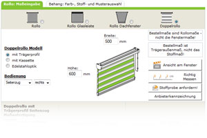 Doppelrollo Konfigurator - Raumtextilienshop - Doppelrollo Modell wählen