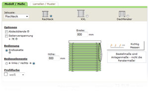 Jalousie Konfigurator - Raumtextilienshop - Jalousie-Modell wählen